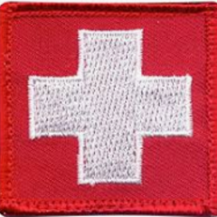 Rothco Patch MED White Cross/Red