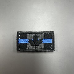 Joint Force Tactical Thin Blue Line Subdued Canada Flag Black /Grey (Thicker Line) 1 x 2