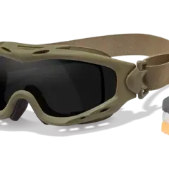 WILEY X SPEAR GOGGLE GREY/CLEAR/RUST/ TAN FRAME