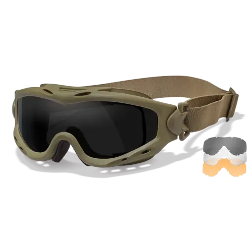 WILEY X SPEAR GOGGLE GREY/CLEAR/RUST/ TAN FRAME