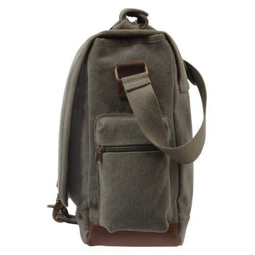 Rothco Vintage Canvas Pathfinder Laptop Bag With Leather Accents