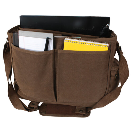 Rothco Vintage Canvas Pathfinder Laptop Bag With Leather Accents
