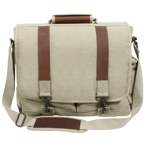 Rothco Vintage Canvas Pathfinder Laptop Bag With Leather Accents