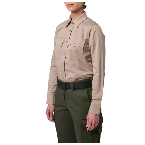 5.11 Tactical (+) Women's Stryke PDU Twill Class A Long Sleeve Shirt - Sheriff Tan