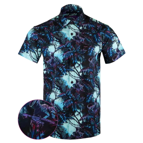 Retro Rifle Prehistoric Shirt - Blue