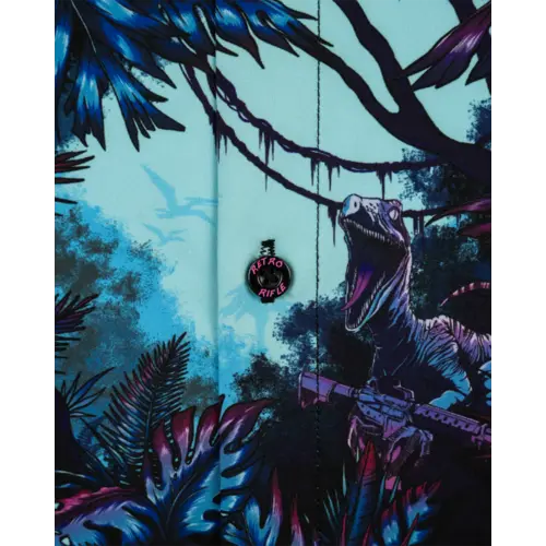 Retro Rifle Prehistoric Shirt - Blue