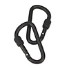 CAMCON Locking Carabiner Small 60mm Black 2 Pack