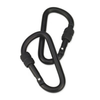 CAMCON Locking Carabiner Small 60mm Black 2 Pack
