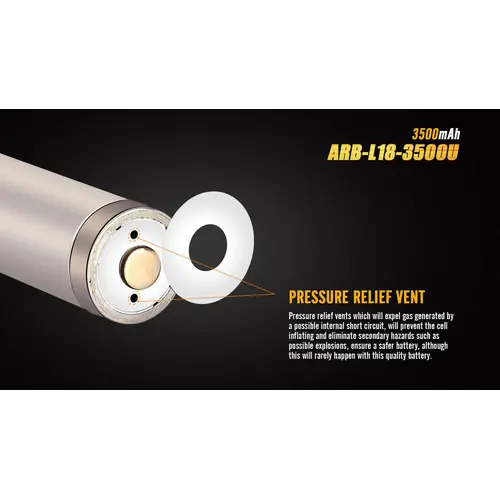 Fenix Battery Rechargeable  W/ Micro USB Port 18650 3500 Mah