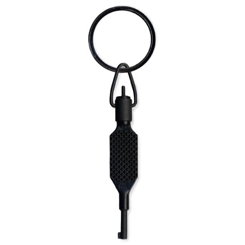 ZAK Tool Handcuff Key ZT9P Knurled Flat Grip Swivel Key Polymer - Black