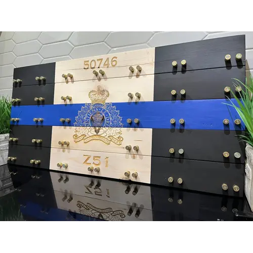 Beneath the Bark Thin Blue Line Challenge Coin Display Case