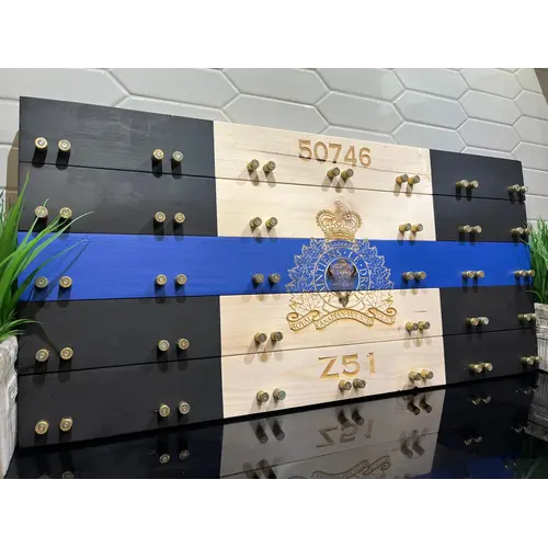 Beneath the Bark Thin Blue Line Challenge Coin Display Case