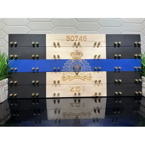 Beneath the Bark Thin Blue Line Challenge Coin Display Case