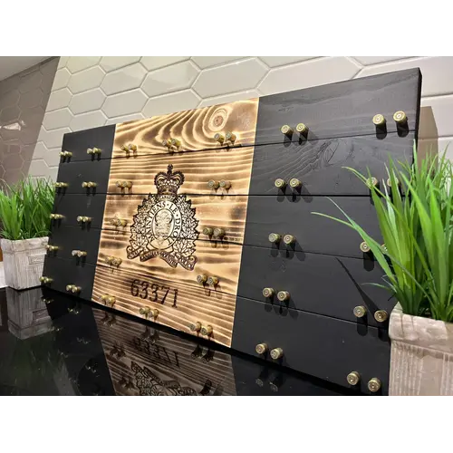 Beneath the Bark Rustic Police Crested Challenge Coin Display Case