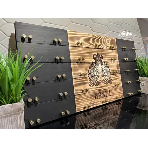 Beneath the Bark Rustic Police Crested Challenge Coin Display Case