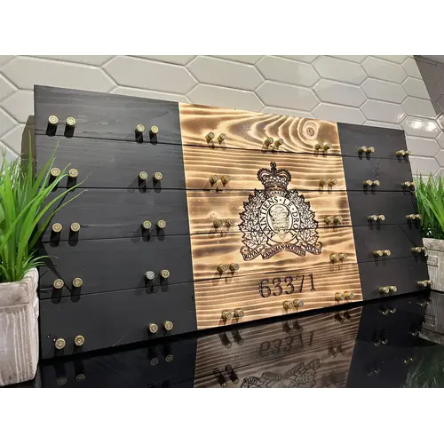 Beneath the Bark Rustic Police Crested Challenge Coin Display Case