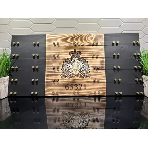 Beneath the Bark Rustic Police Crested Challenge Coin Display Case