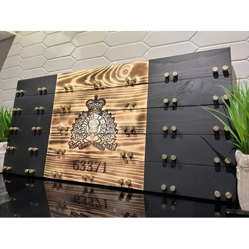 Beneath the Bark Rustic Police Crested Challenge Coin Display Case