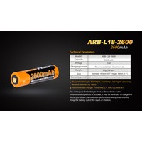 Fenix Battery Rechargeable 18650 3.6V 2600 Mah