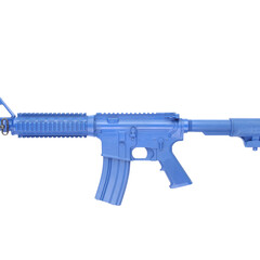 Blue Guns Training Gun - M4 COMMANDO Flat Top Open Stock, Fwd Rail (C8)