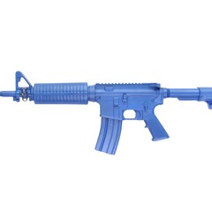 Blue Guns Training Gun - M4 Flat Top Open Stock, 14" Barrel - Blue - Non Weighted