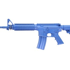 Blue Guns Training Gun - M4 Flat Top Closed Stock with Forward Rail, 14" Barrel - Blue - Non Weighted