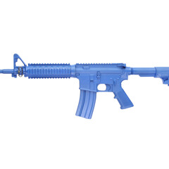 Blue Guns Training Gun - M4 Flat Top Open Stock with Forward Rail, 14" Barrel - Blue - Non Weighted