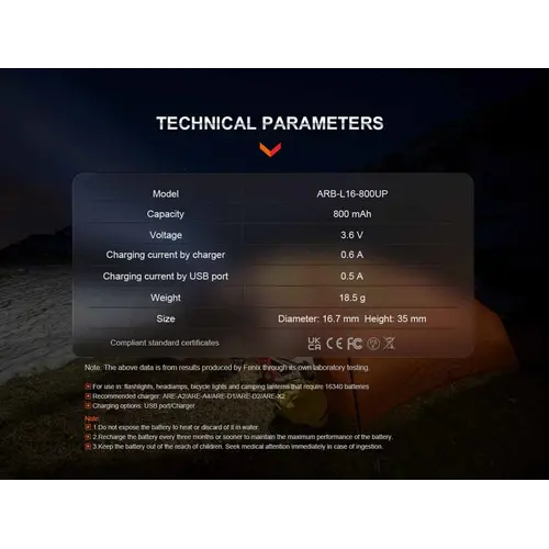 Fenix ARB-L16 800UP mAh Power Battery