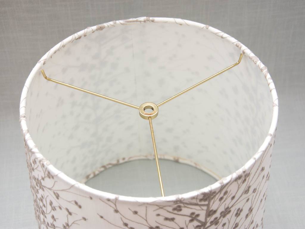 Kreatelier Lamp Shade Tapered Embroidered Branches In Grey