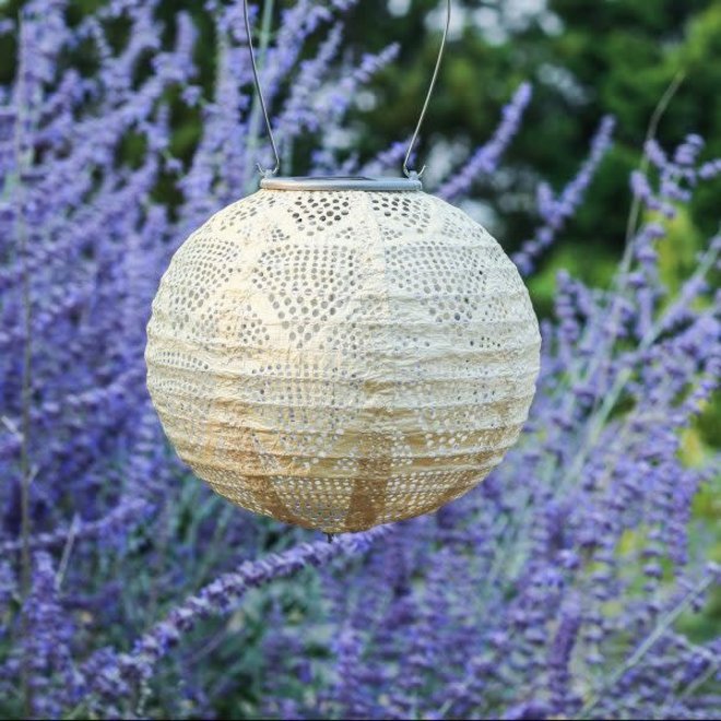 Solar Lantern Globe Pearl 8"