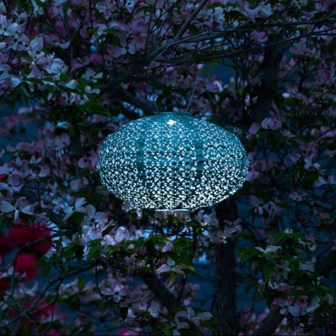Solar Lantern Soji Oval Emerald 14" X 9"