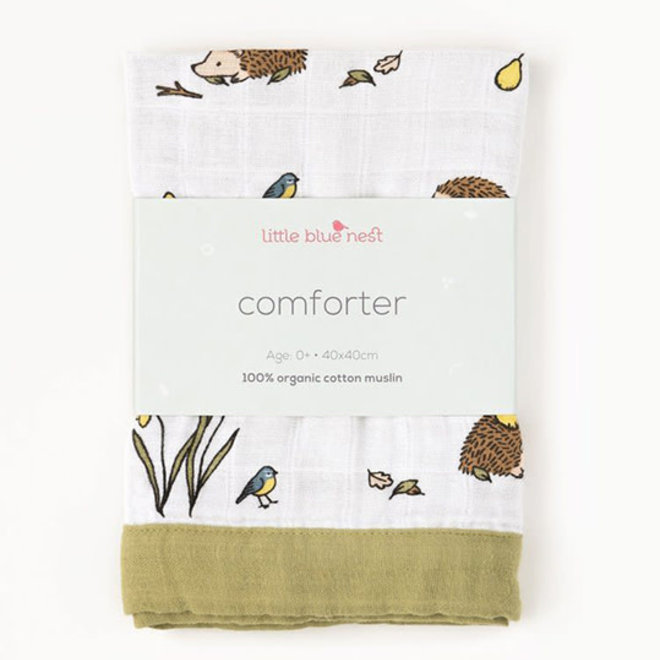 Comforter Muslin Woodland Hedgehog