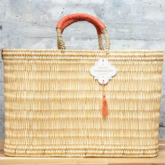 Medina Market Basket with Spice Leather L