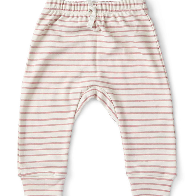 Organic Harem Pant Stripes Away Pink