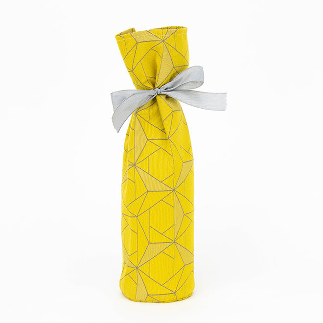 Bottle Gift Bag Geometric Mustard