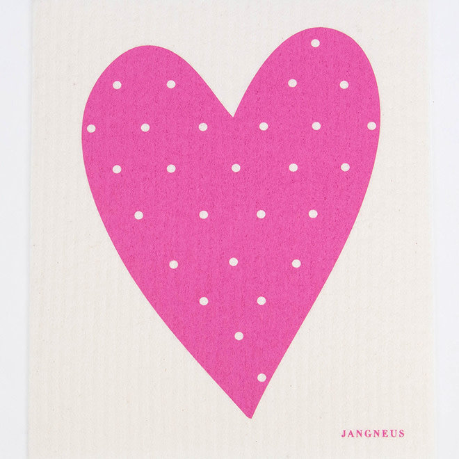 Swedish Dishcloth Heart Pink