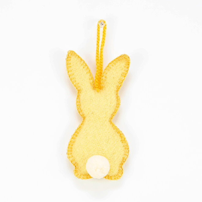 Bunny Rabbit Easter Ornament Yellow