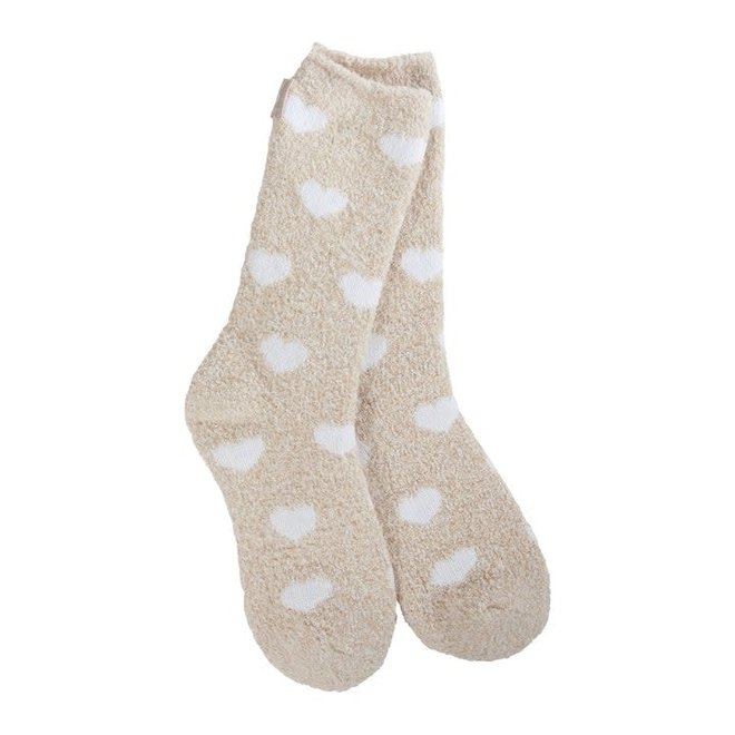 Socks Beige with Hearts