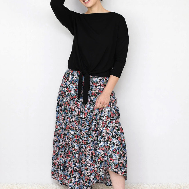 Tiered Midi Skirt Floral