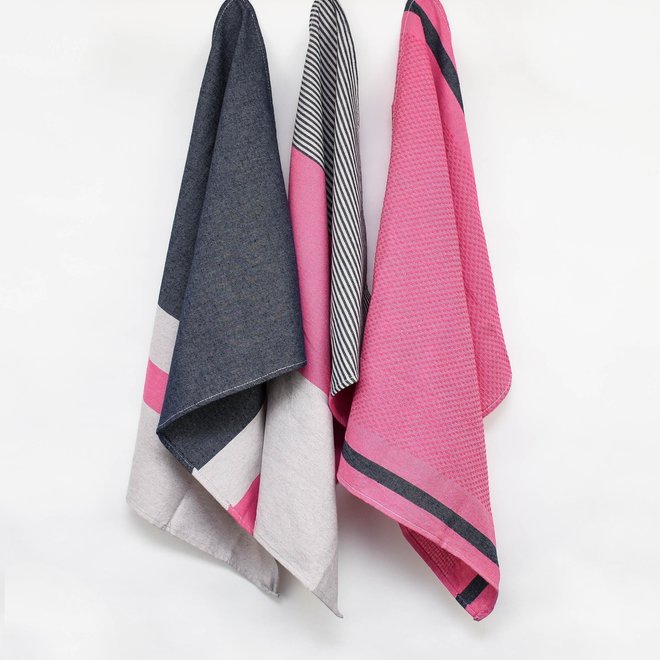 Hand Towels London Pink Set of 3