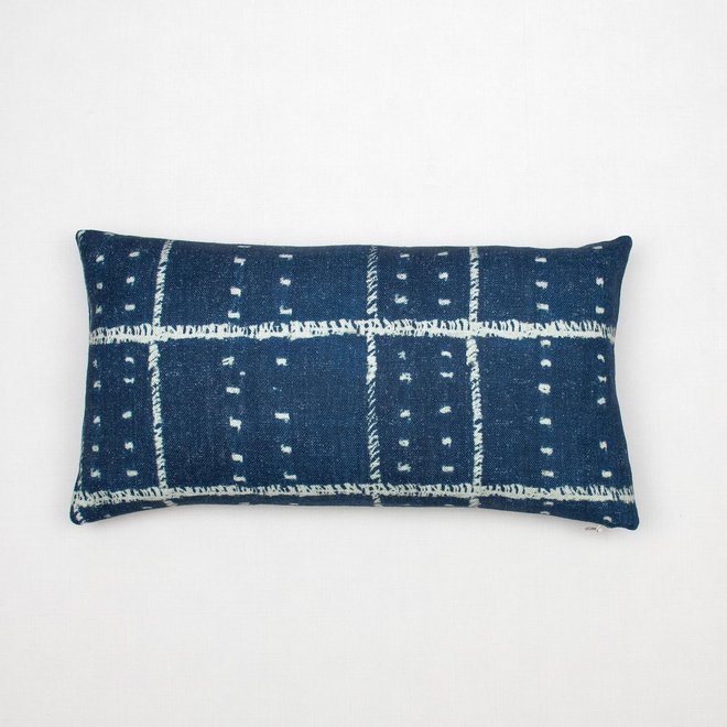 Pillow Geometric Indigo 10  x 18in
