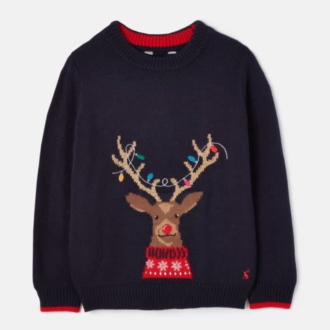 Sweater Cracking Reindeer Navy