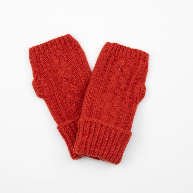 Gloves Fingerless Braids Terracota