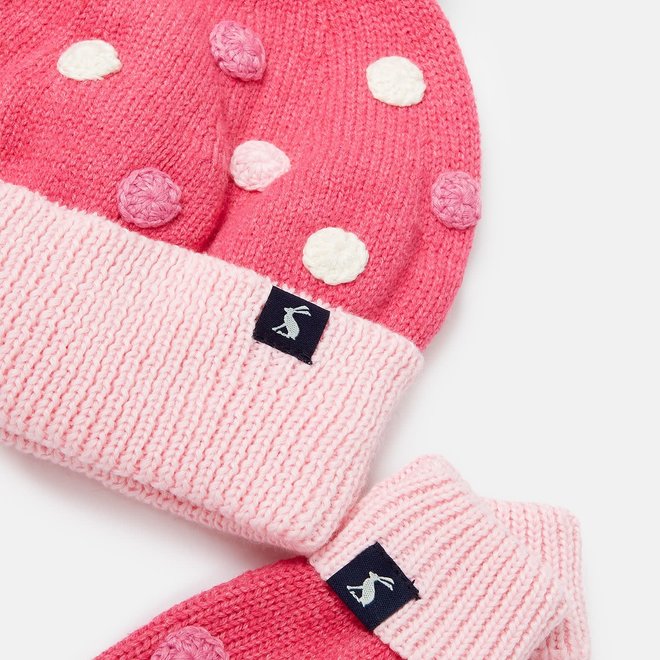 Hat & Gloves Set Bella Bright Pink