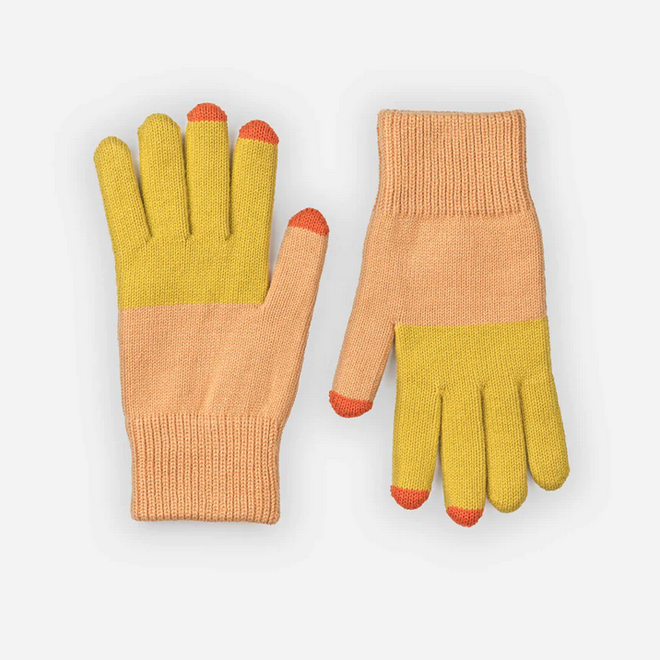 Gloves Touchscreen Colorblock Golden, Olive & Flame