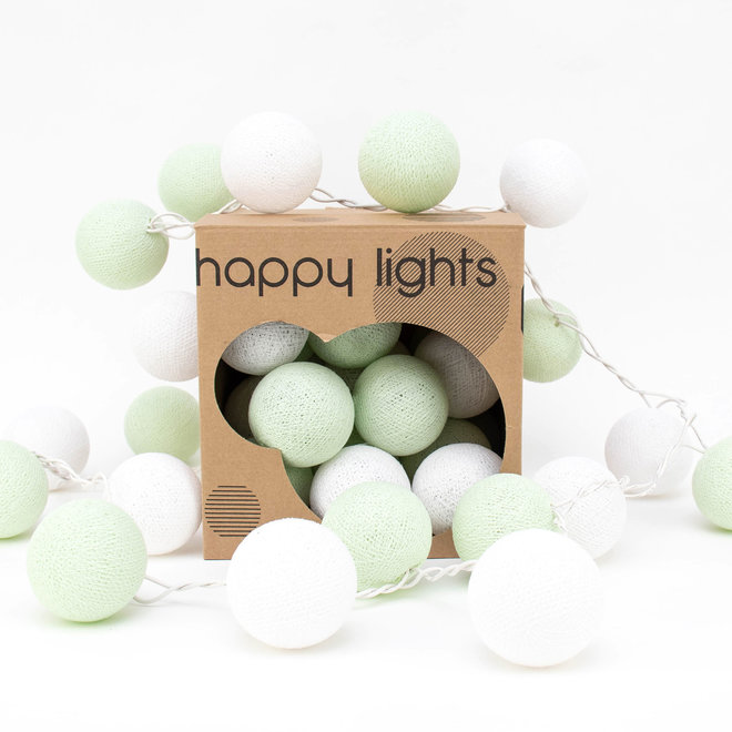 Happy Lights Box White & Light Green