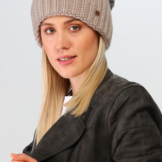 Hat Colorblock Beanie Taupe