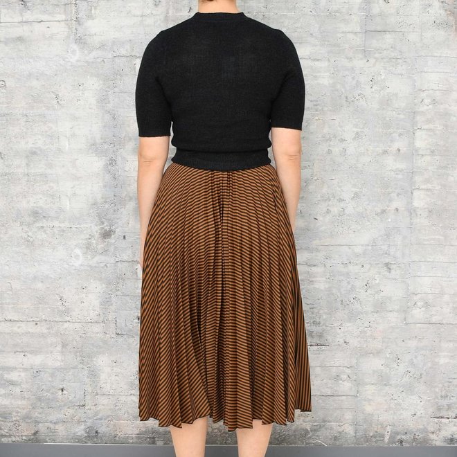 Skirt Midi Stripes Black & Brown