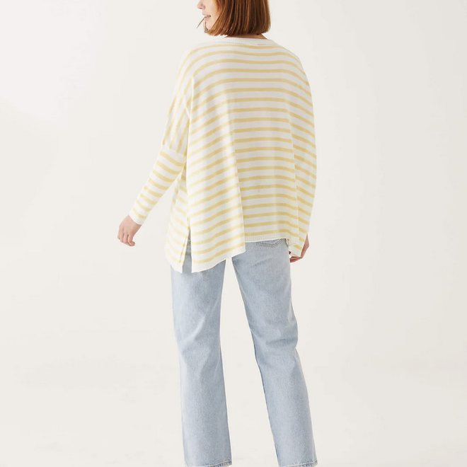 Sweater Catalina White & Limoncello Stripe