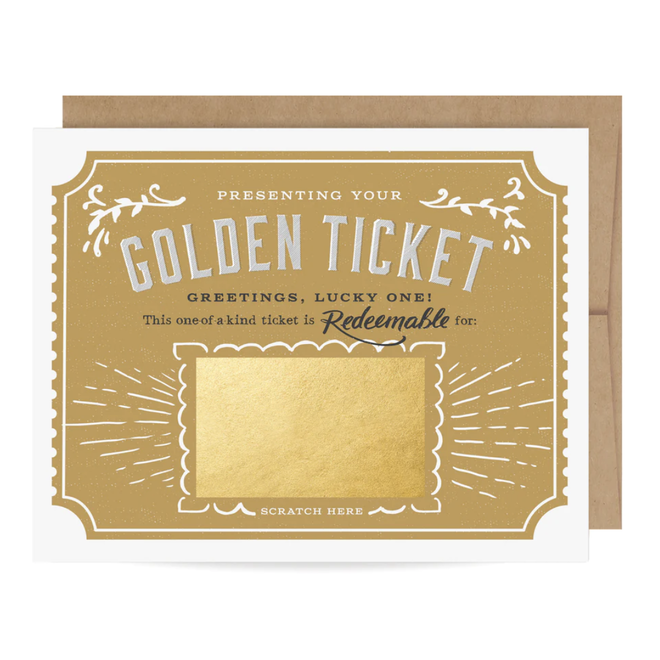 Card Scratch off Golden Ticket